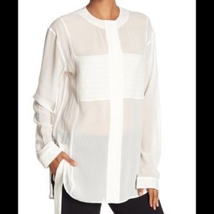 Theory Minimal Buttondown Silk Blouse